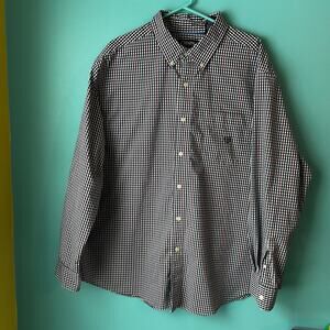 Chaps LS Mens Casual Button Down Shirt Size 2XB/2TG Blue White Red Checkered